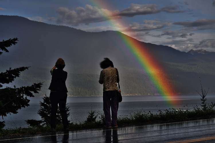 rainbow over the lake